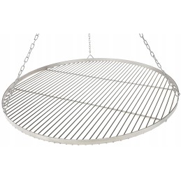 Nerūdijančio plieno grotelės 80 cm apvalios su grandine lux trikojo židinio grotelėms