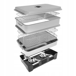 Balkoninė rūkykla su termometru, kuru, medienos skiedromis