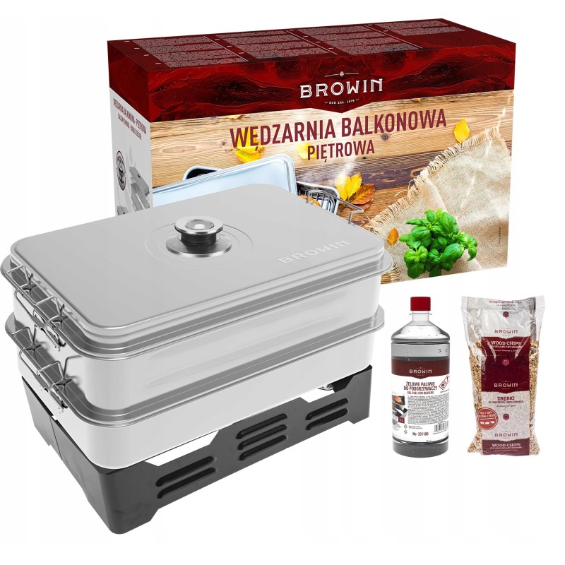 Naminė rūkykla, gili keptuvė, kuras, medžio drožlės