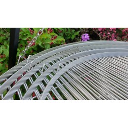 Nerūdijančio plieno grotelės 80 cm apvalios su grandine lux trikojo židinio grotelėms