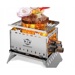 Stovyklavietės grilis, sulankstomas, pagamintas iš nerūdijančio plieno