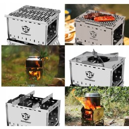 Stovyklavietės grilis, sulankstomas, pagamintas iš nerūdijančio plieno