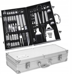 Grilio stalo įrankiai lagamine – praktiškas ir elegantiškas rinkinys, turintis daug privalumų, ypač skirtas kepsnių mėgėjams.