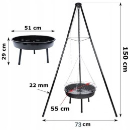 ⭐⭐Trikoji židinys, pakabinamas sodo grilis, didelis 50cm, maltec židinys⭐⭐