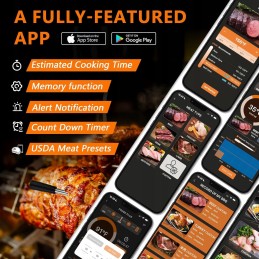 Bluetooth belaidis grilio termometras su išmaniuoju airmsen zondu