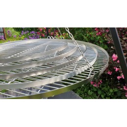 Nerūdijančio plieno grotelės, apvalios, 70 cm, nerūdijanti grandinėlė, komplektas liukso trikojiui