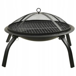Vidaxl židinys ir grilis 2 viename su pokerio 56x56x49 cm plienu