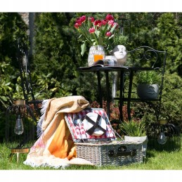 Pintas pikniko krepšelis 4 žmonėms, raudonas ir rudas