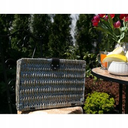 Pintas pikniko krepšelis 4 žmonėms, raudonas ir rudas