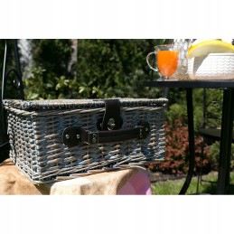 Pintas pikniko krepšelis 4 žmonėms, raudonas ir rudas