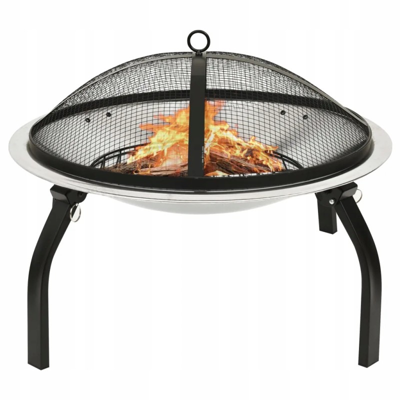Vidaxl 2-in-1 laužavietė ir grilis, su pokeriu, 56x56x49 cm, plieninis