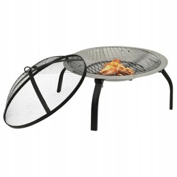 Vidaxl 2-in-1 laužavietė ir grilis, su pokeriu, 56x56x49 cm, plieninis