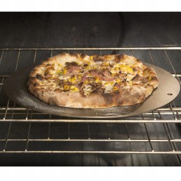 Pizzacraft pc0307 35,5 cm apvali plieninė kepimo skarda - juoda