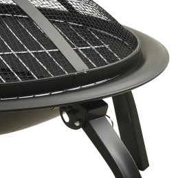 Du viename laužavietė ir grilis, su pokeriu, 56x56x49 cm, plieninis