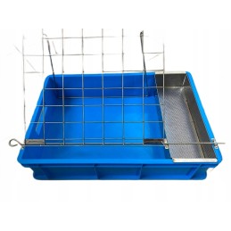 Plastikinis dangtelis 600x400x140 su rūgštims atspariu krepšeliu