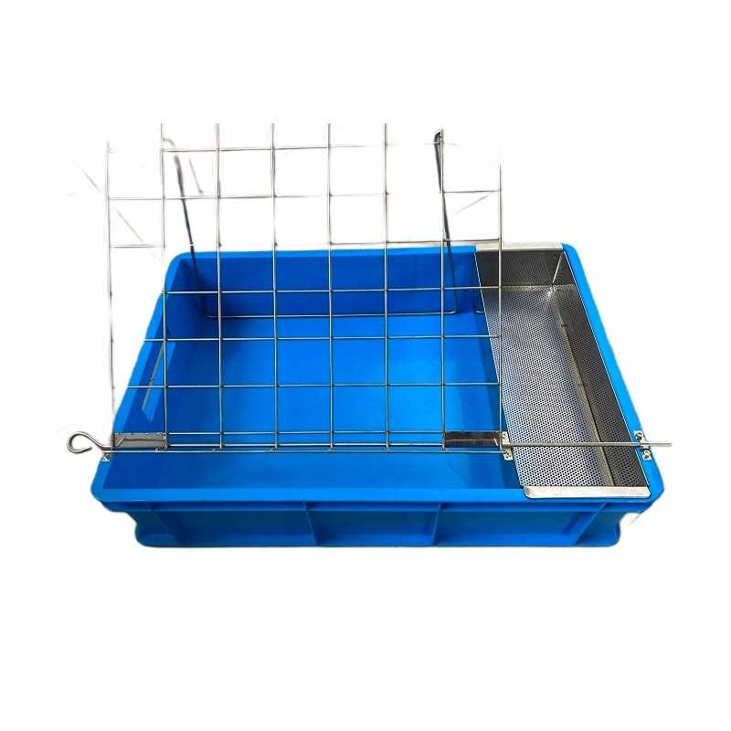Plastikinis dangtelis 600x400x140 su rūgštims atspariu krepšeliu
