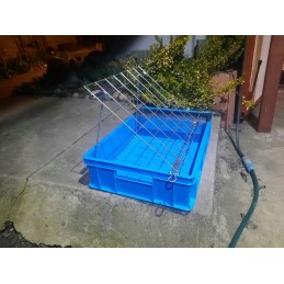 Plastikinis dangtelis 600x400x140 su rūgštims atspariu krepšeliu