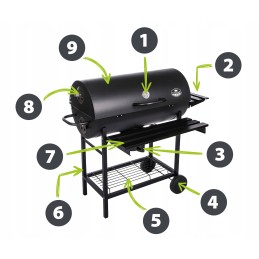 Grill & chill anglies grilis su priedais gc0002