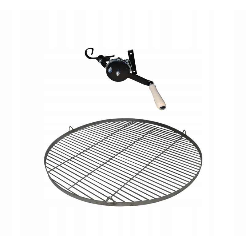 Nerūdijančio plieno grotelės, skersmuo 80 cm, plius ritė