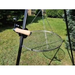 Nerūdijančio plieno grotelės, skersmuo 80 cm, plius ritė