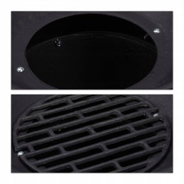 Relaxdays ketaus kepsninės statinė, reguliuojamo aukščio židinys, ventiliacija, kūrenama anglimi, hlp 40x45x36cm. juodas