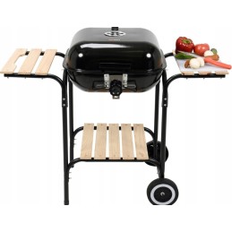 Didelė sodo kepsninė su anglimis su 3 lentynomis