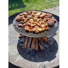 Ketaus keptuvė, wok, 45 cm, grilio lėkštė