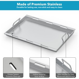 Tik ugnies grotelių nerūdijančio plieno dėklo grotelių keptuvė