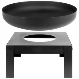 Metalinis sodo židinys su vieta juodai atmosferos medienai, 50 cm