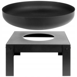 Metalinis sodo židinys su vieta juodai atmosferos medienai, 50 cm