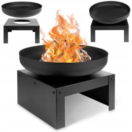 Metalinis sodo židinys su vieta juodai atmosferos medienai, 50 cm