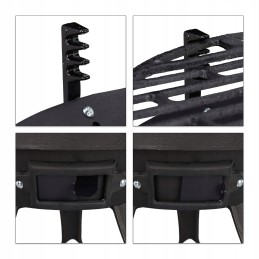 Relaxdays ketaus kepsninės statinė, reguliuojamo aukščio židinys, ventiliacija, kūrenama anglimi, hlp 40x45x36cm. juodas