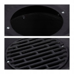 Relaxdays ketaus kepsninės statinė, reguliuojamo aukščio židinys, ventiliacija, kūrenama anglimi, hlp 40x45x36cm. juodas