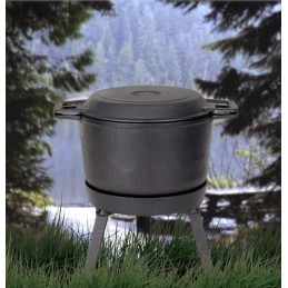 Emaliuotas ketaus medžioklinis katilas 3in1 kepsniai 10l laisvos ugnies mk602