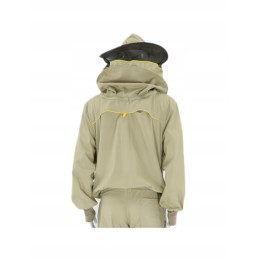 Zip-up sweatshirt with hat - premium line - beige - size l