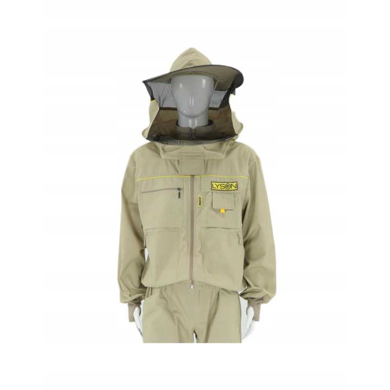 Megztinis su užtrauktuku su kepure – premium linija – smėlio spalvos – dydis mažas