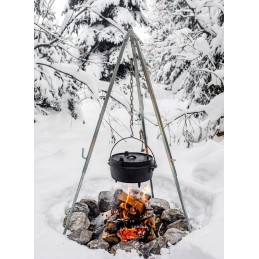 Plieninis trikojis su grandine ir kabliu petromax trikojis