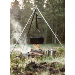 Plieninis trikojis su grandine ir kabliu petromax trikojis