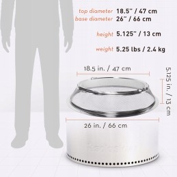 Yukon nerūdijančio plieno ugnies duobės dangtis, kibirkščių gesintuvas