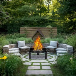 Ketaus ir plieno židinys, 80 cm ilgio