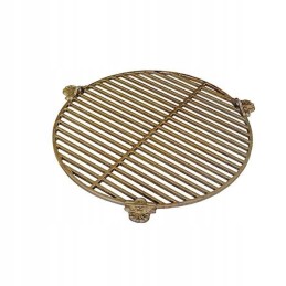 Apvalios ketaus grotelės virš grilio ugnies