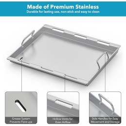 Onlyfire nerūdijančio plieno grilio plokštė, plancha weber spirit 200 serijos dujinėms kepsninėms, spirit i & ii 200, weber spir