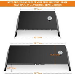 Picos orkaitė dujiniam griliui 53-78 cm su termometru