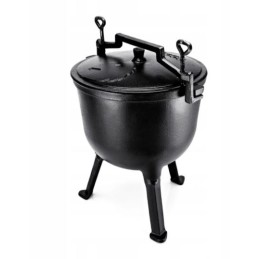 Ketaus medžioklinis virdulys, skrudintas, emaliuotas, 8l