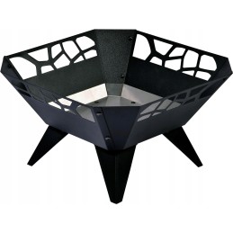 Židinys, dizainas sodui, balkonui, terasai, kvadratiniam, lauko naudojimui, milteliniu būdu dažytas plienas, juodas, 51,5 x 51,5