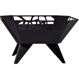 Židinys, dizainas sodui, balkonui, terasai, kvadratiniam, lauko naudojimui, milteliniu būdu dažytas plienas, juodas, 51,5 x 51,5