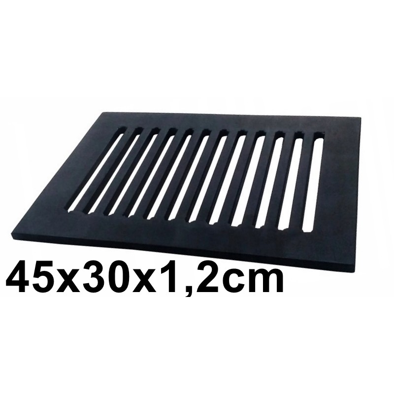 Plazminiu būdu pjaustytos karščiui atsparios plieninės grotelės, matmenys 45x30 cm, storis 12 mm.