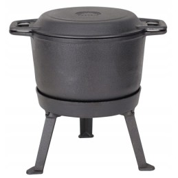 Emaliuotas ketaus medžioklinis katilas 3in1 kepsniai 10l laisvos ugnies mk602