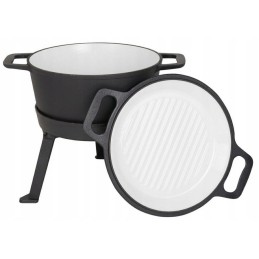 Emaliuotas ketaus medžioklinis katilas 3in1 kepsniai 10l laisvos ugnies mk602