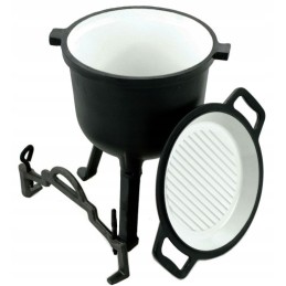 Ketaus katilas, stovimas medžioklinis puodas kepimui, 8 litrų, emaliuotas